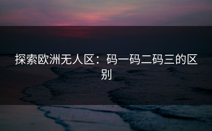 探索欧洲无人区：码一码二码三的区别