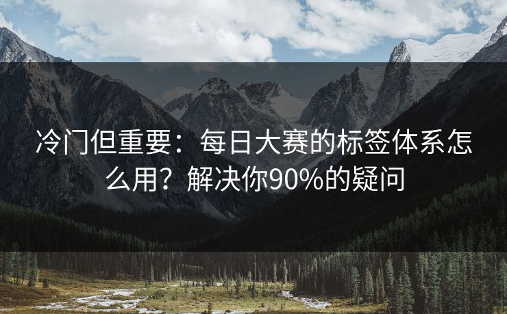 冷门但重要:每日大赛的标签体系怎么用?解决你90%的疑问 冷门但重要:每日大赛的标签体系怎么用?解决你90%的疑问