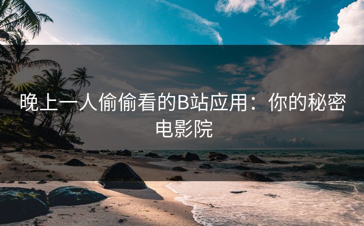 晚上一人偷偷看的B站应用：你的秘密电影院
